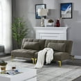 thumbnail image 1 of 71''Convertible Single Sofa Bed with Gold Metal Legs,  Soft Teddy Small Sofa Bed,Wide Sleeper Sofa/Loveseat, Modern Convertible Couch for Living Room(Taupe), 1 of 9