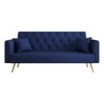 thumbnail image 1 of 71" Convertible Sofa Bed Folding Velvet Sofa with Adjustable Backrest in Blue, 1 of 9