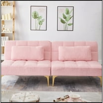 71" Convertible Sofa Bed futon with gold metal legs