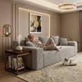 thumbnail image 1 of 71" Modern Corduroy Loveseat Sofa with Square Armrests and Memory Foam for Living Room and Bedroom, Camel, 1 of 8