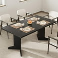 thumbnail image 1 of 71" Dining Table for 6 to 8 People, Modern Dinner Table with Unique Wooden Legs, Rectangle Dining Table for Kitchen, Dining Room & Living Room, 1 of 7