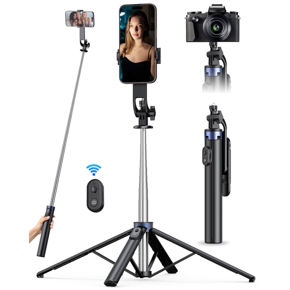 Frsara 71" Extendable Phone Tripod & Selfie Stick with Wireless Remote - Portable Stand for iPhone/Android, Selfie/Video Recording/Vlog