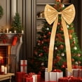 thumbnail image 1 of 71" Extra Large Satin Christmas Tree Topper Bow – Festive Holiday Tree Bow, Elegant Christmas Decoration, Oversized Ribbon Bow for Xmas Tree, Mantel, Wreath, Party & Home Décor (Gold), 1 of 3