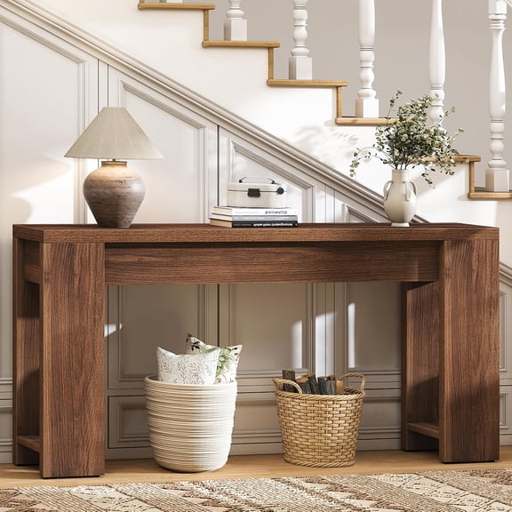 71" Extra Long Console Table, Entryway Table, Plank and Beam Console Tables for Living Room, Entry, Entrance, Behind Couch, Hallway, Foyer, Narrow Sofa Tables for Front Doo