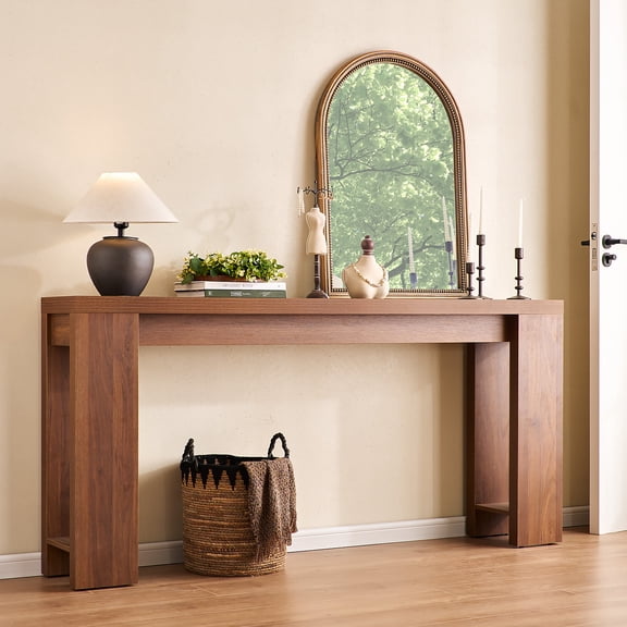 71"Extra Long Console Table, Wood Sofa Table Behind Couch,Farmhouse Narrow Entryway Table for Living Room, Hallway, Entrance,Walnut
