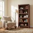 thumbnail image 1 of 71" Farmhouse Bookshelf with Adjustable Shelves, 5-Tier Tall Bookcase with Wood Legs, Rustic Design, 31.5" Width, 1 of 8