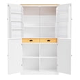 thumbnail image 1 of 71" Freestanding Kitchen Pantry Cabinet, Tall Storage Cabinet with 2 Drawers, 2 Adjustable Shelves, 8 Door Shelves, Large Cupboard Buffet Cabinet for Living Room Dining Room, White, 1 of 7