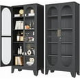 thumbnail image 1 of 71" H Locking Display Cabinet with Glass Door, Metal Curio Cabinets with 4 Adjustable Shelves, Tall Liquor Cabinet Display Case for Living Room, Collectibles, Home - Assembly Required Black, 1 of 8