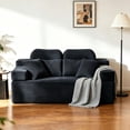 thumbnail image 1 of 71" High Backrest Sofa for Small Spaces, Compressed Corduroy Couch with Deep Seating for Living Room, Bedroom, Dark Grey, 1 of 6