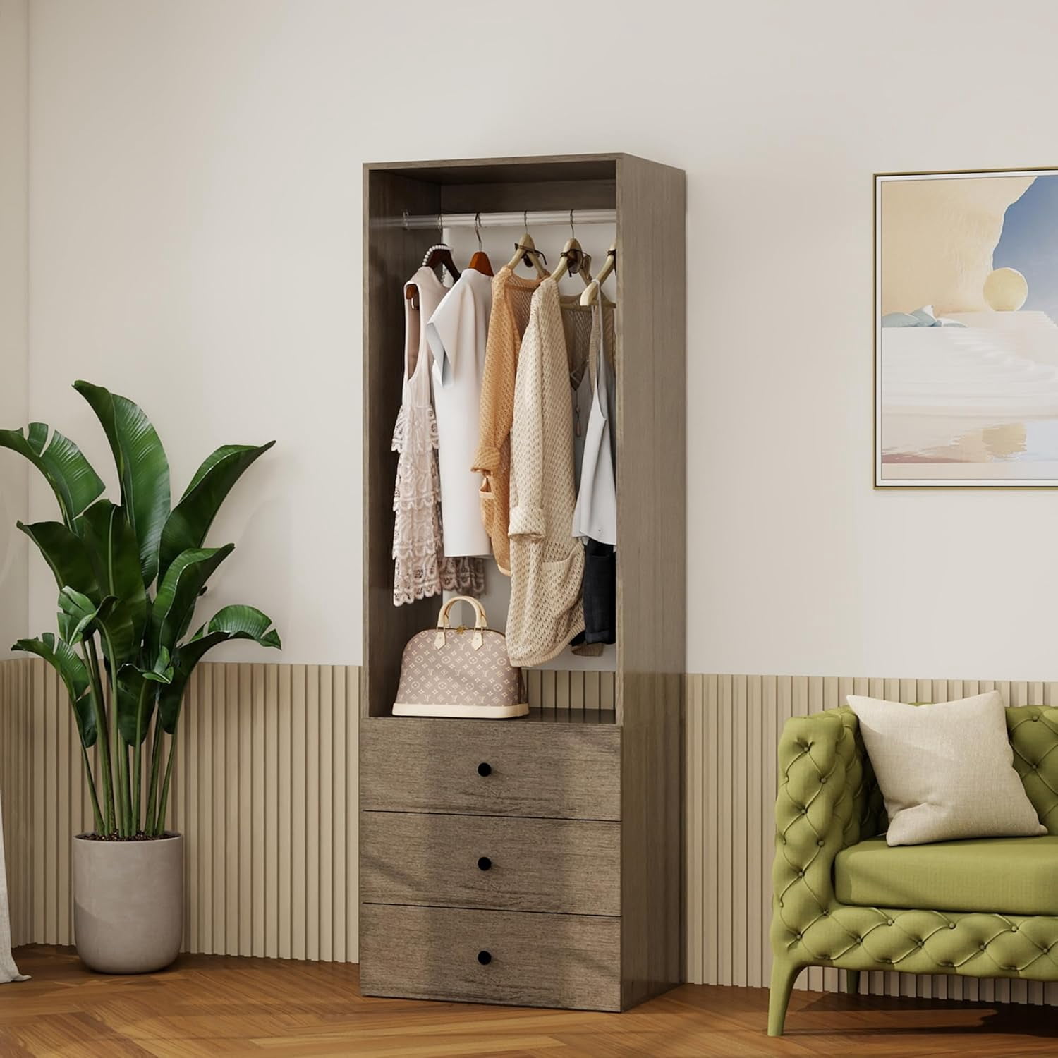 Picture of Modular Closet Organizer System with Shelves and Drawers, Wall Mount ...