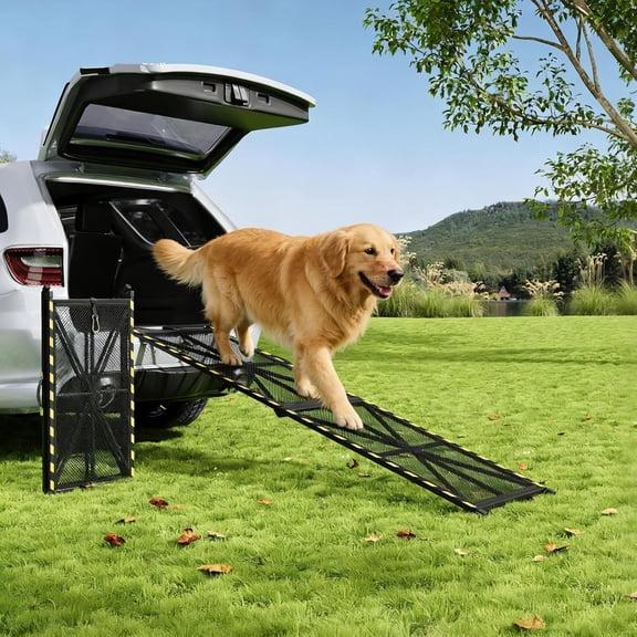 71 In Folding Steel Dog Ramp 20 In Wide 300 lb Capacity for SUVs Trucks RVs