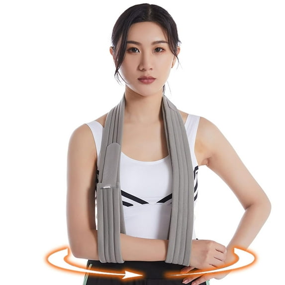 71 Inch 180 cm Shoulder Immobilizer Arm Sling, Adjustable Lightweight Comfortable Effective Medical Arm Support Sling for Rotator Cuff Torn Arm Wrist Hand Elbow Injury, Broken Fractured Bones, Grey