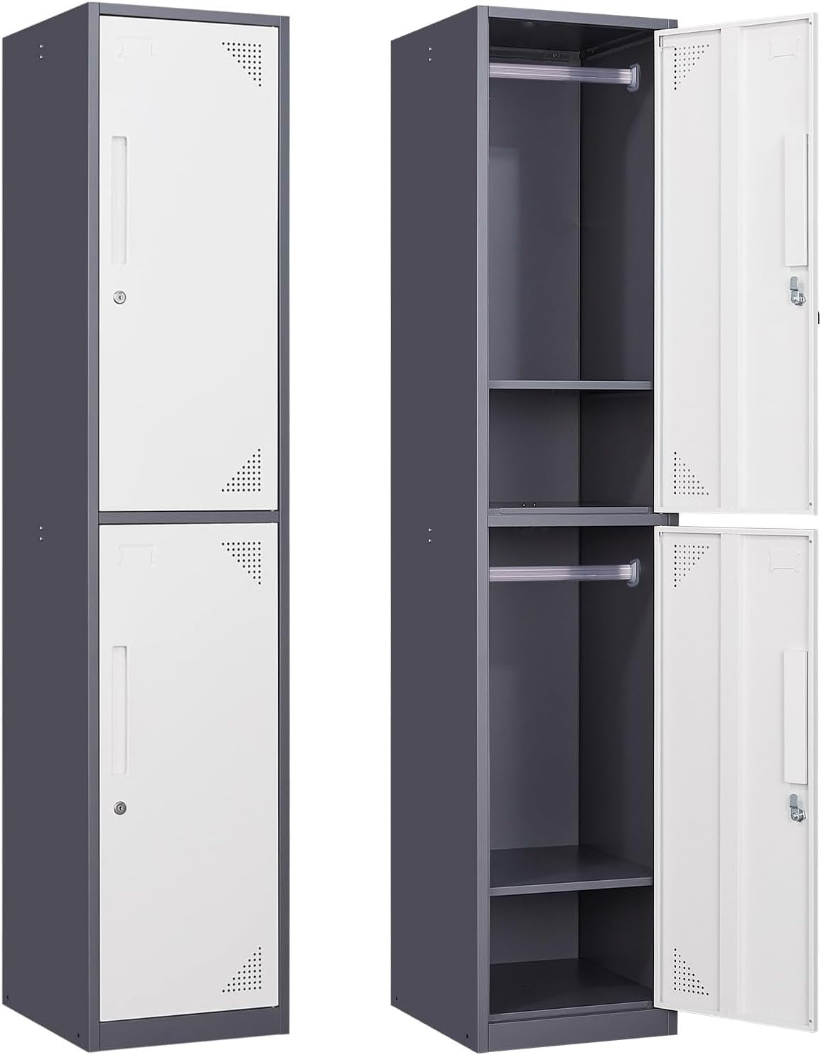 71 Inch 6-Door Metal Storage Locker Cabinet, Grey Lockable Steel ...
