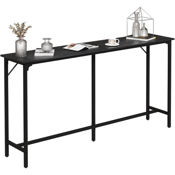 71 Inch Bar Table, Rectangular Counter Height Home Pub Table, Black