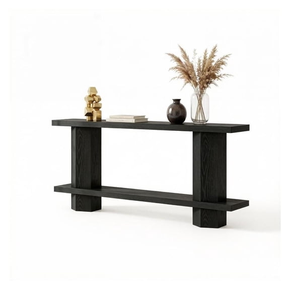 71 Inch Console Table, 2 Tier Sofa Table for Behind Couch, Modern Hallway Entryway Table, Living Room Decor Furniture, Strong MDF & Wood Finish