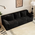 thumbnail image 1 of 71 Inch Corduroy Sofa Like Ergonomic Deep Seat Loveseat for Living Room Bedroom and Conference Room Use 3 Seats, Antique Black, 1 of 5