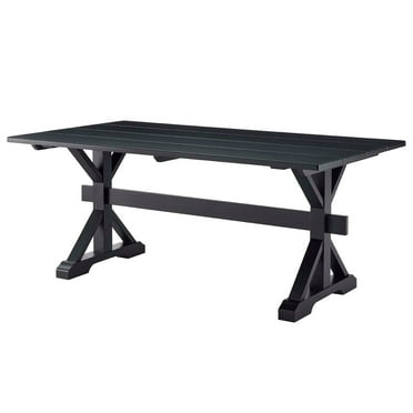 71 Inch Dining Table, Black, Wood, Kitchen Cafe Bistro Hospitality Restaurant, Modern Contemporary HB35847
