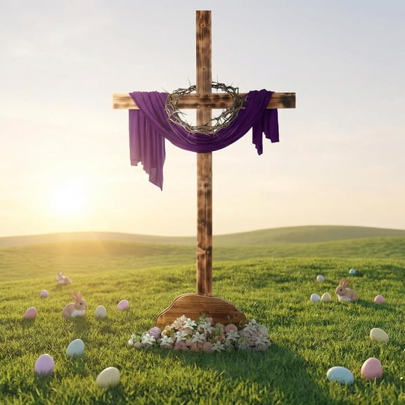 71 Inch Extra Large Easter Wood Cross Decoration Standing Cross Jesus Christ Catholic Crafted He Is Risen Outdoor Decor for Party Wedding Christmas Communion Church