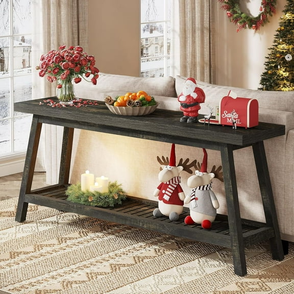 71-Inch Farmhouse Console Table for Entyrway,2-Tier Sofa Table