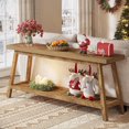thumbnail image 1 of 71-Inch Farmhouse Console Table for Entyrway,2-Tier Sofa Table, 1 of 7