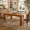 71 Inch Farmhouse Dining Table for 6-8 People, Rectangular Kitchen Table with Wide H-Shaped Legs, Large Wooden Dining Table for Home Office, Apartment, Dining Room,Cherry