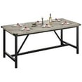 thumbnail image 1 of 71-Inch Rectangular Wood Table  for 8 People, with Strong Metal Frame,for Big Family, Dining & Living Room, 1 of 10