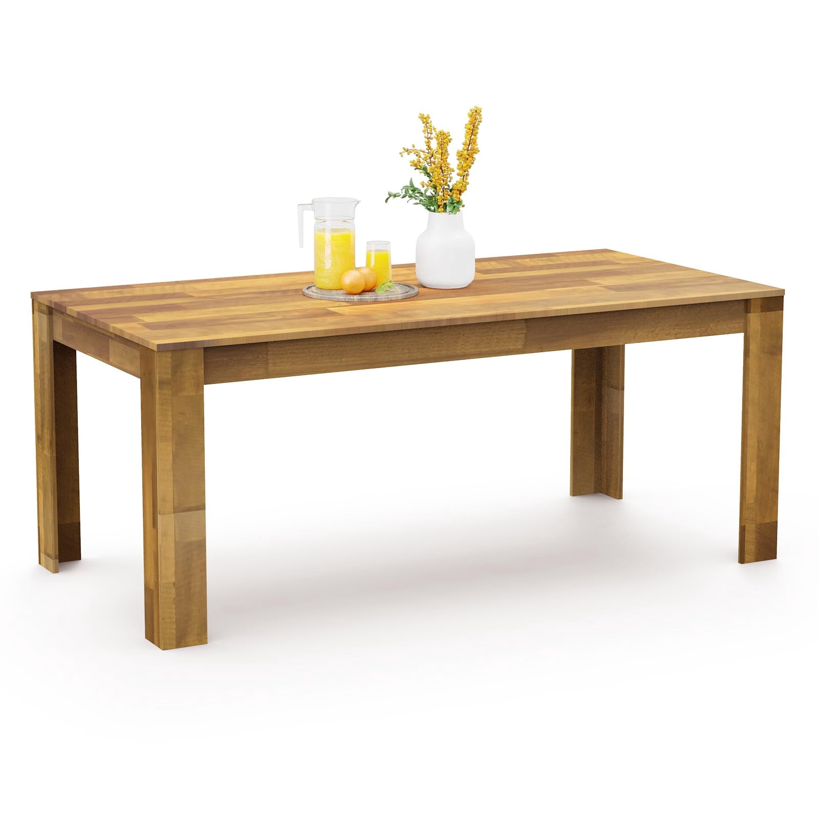 71 Inch Rustic Wooden Dining Table, Long Rectangular Farmhouse Table ...