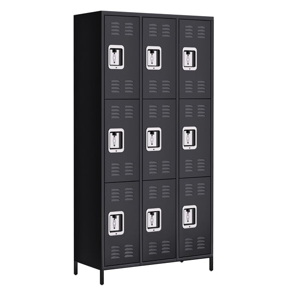 71 Inch Tall 9-Door Metal Storage Lockers with Lock for Home Gym Office Garage