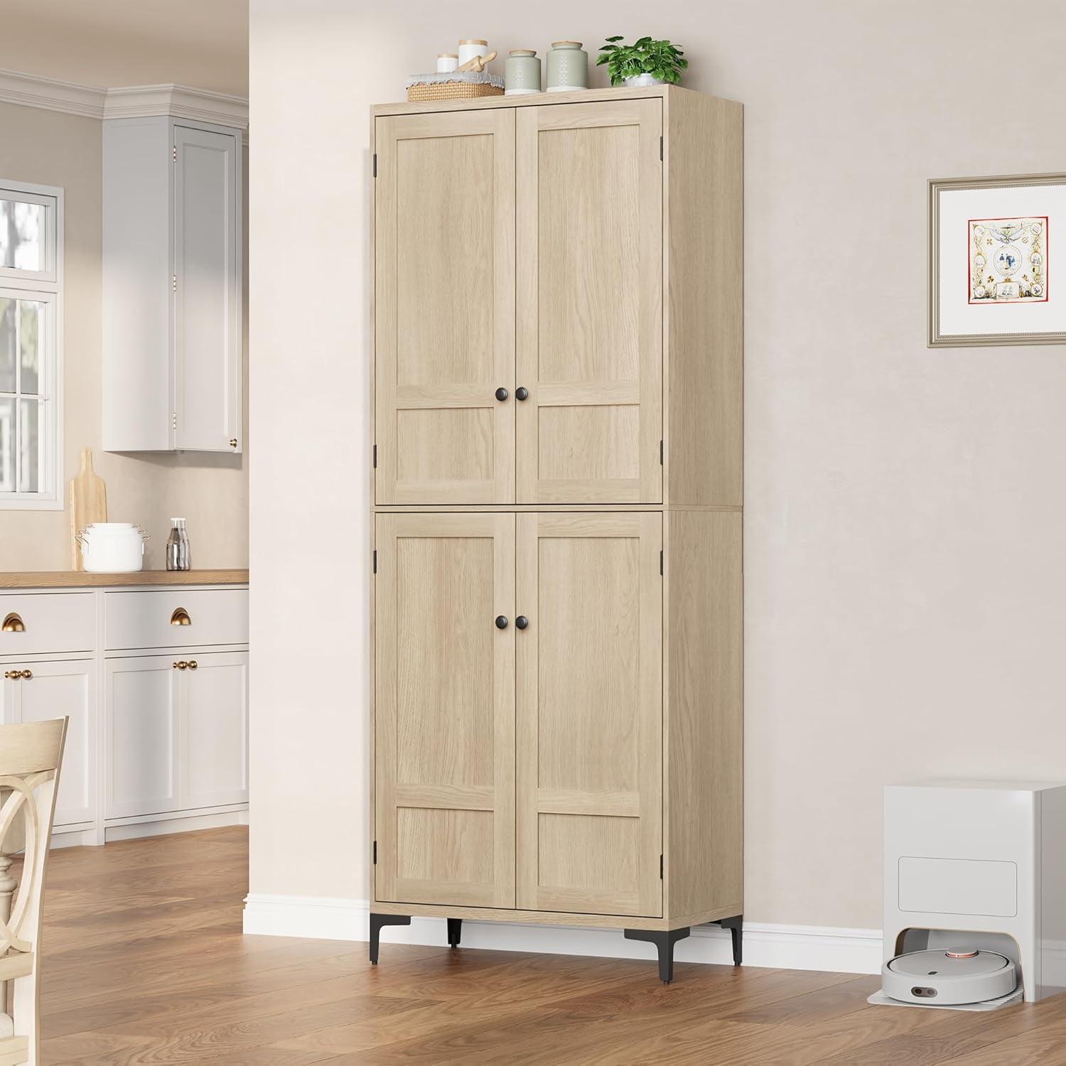 71 Inch Tall Storage Cabinet, Kitchen Pantry Cabinet 5 Tier Bathroom ...