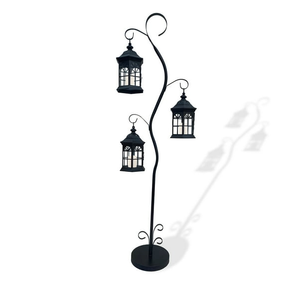 71 Inch Three Tier Steel Lantern Stand/Hanger - Backyard Expressions