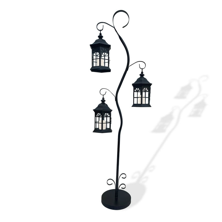 71 Inch Three Tier Steel Lantern Stand/Hanger - Backyard