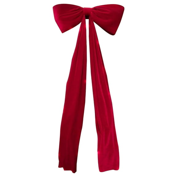 71 Inches Red Christmas Extra Large Velvet Bow Giant Xmas Tree Toppers Bows Front Door Bow for Home Xmas Tree Topper Wreath Wall Backdrop Birthday Wedding Party Decoration(Red,71x19.7")