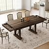 71" Industrial Dining Table for 6-8 People with 2 Storage Drawers, Large Rectangular Kitchen Table, Heavy-Duty Wood Dining Table for Dining Room, Living Room, Home Office,Walnut