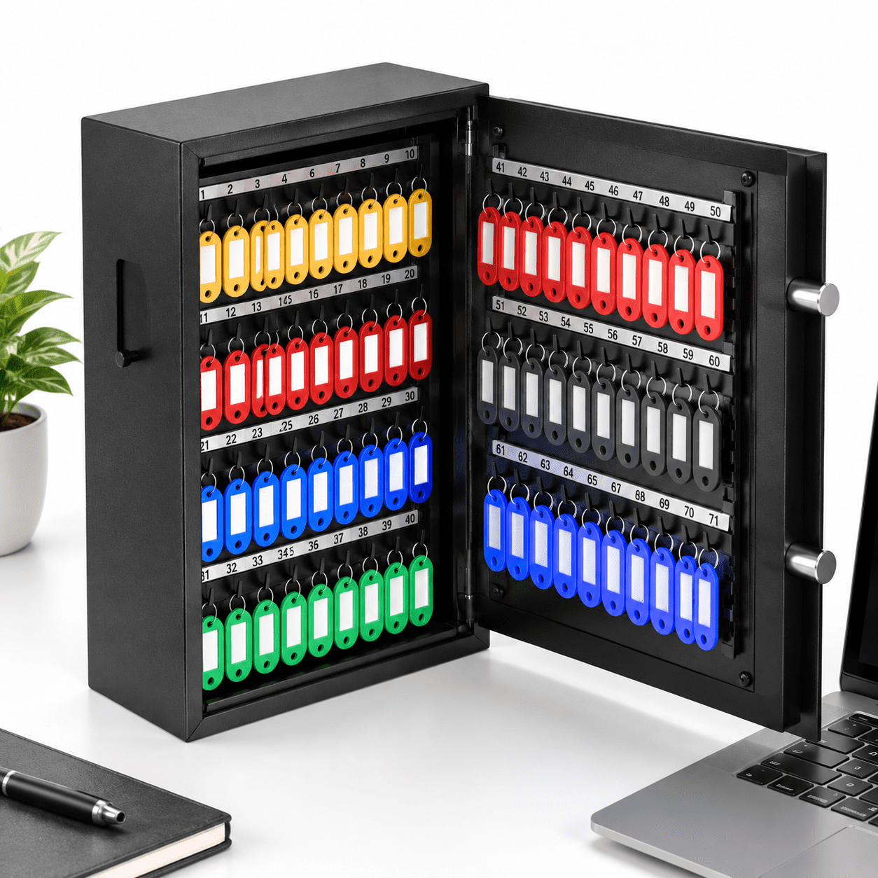 71 Keys Wall Mount Key Lock Box with Drop Slot for Key Storage ...