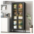 71" Kitchen Pantry Storage with Glass Doors and