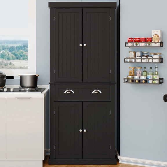 71" Kitchen Storage with Drawer & Adjustable Shelving / Create Customizable Space in Dining or Laundry Rooms