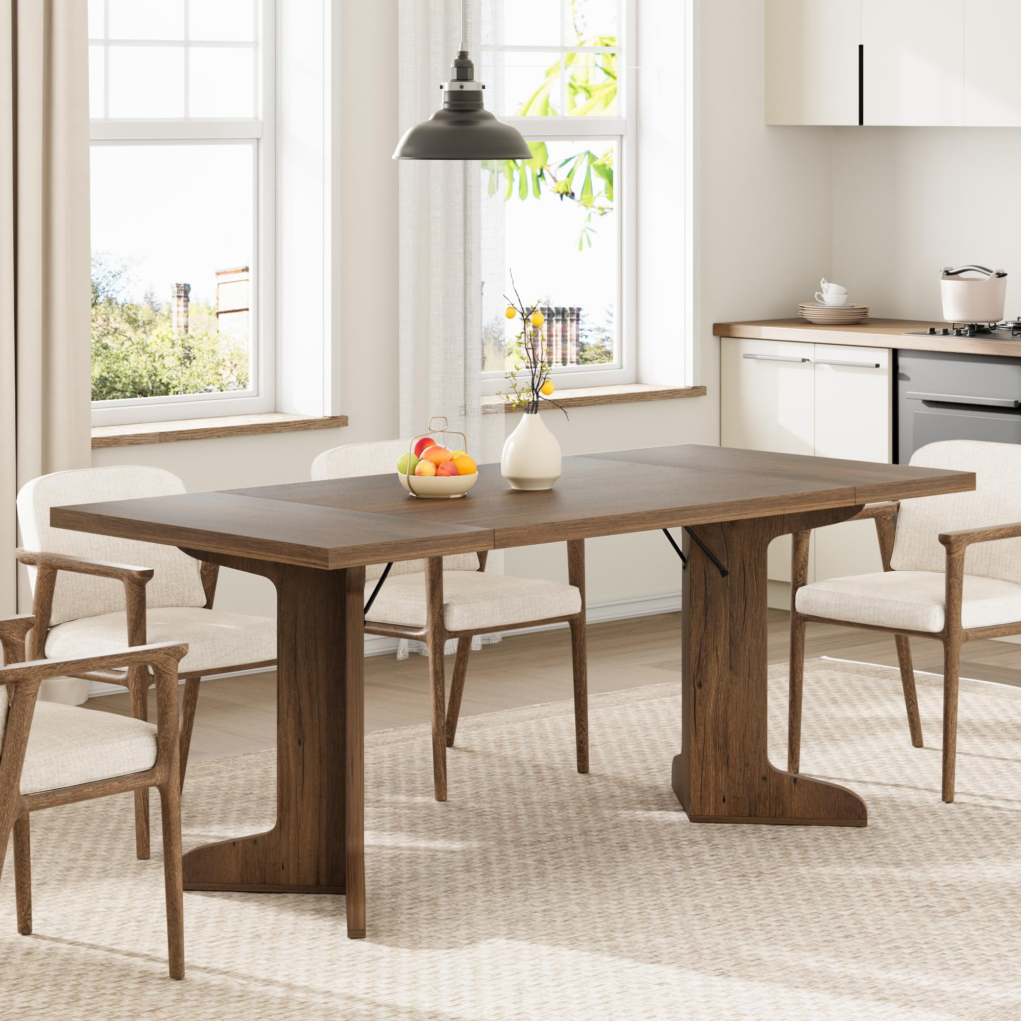71" Large Dining Table for 6 to 8 People, Modern Dinner Table with ...