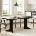 thumbnail image 1 of 71" Large Dining Table for 6 to 8 People, Modern Dinner Table with Unique Wooden Legs, Rectangle Dining Table for Kitchen, Dining Room & Living Room-Table Only, 1 of 7