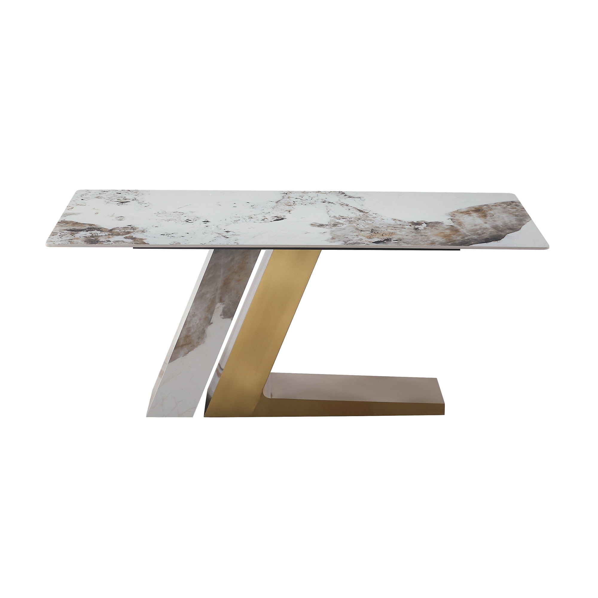 71” Leavader L-shape Sintered Stone Square Dining Table Set For 6 ...