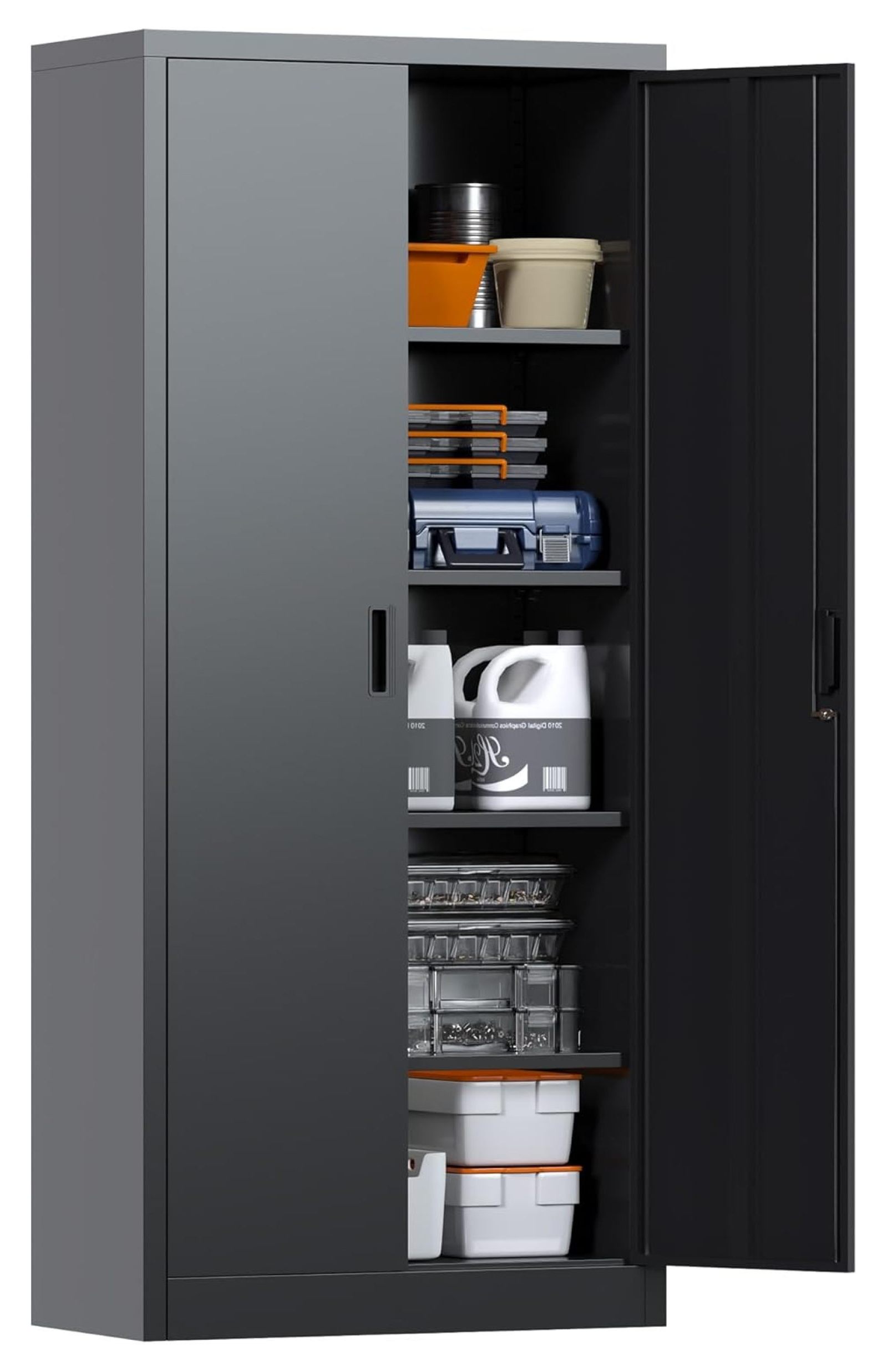 71" Locking File Storage with 2 Doors and 4