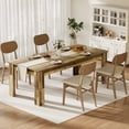 thumbnail image 1 of 71" Long Dining Table for 6-8, Wooden, Thick Frame & Sturdy Triangular Legs, Wood Strip Base for Dinner, Kitchen, Office, 1 of 21