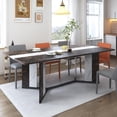 thumbnail image 1 of 71" Luxurious Marble Dining Table for 6-10 People, Modern 6ft Large Gaming Computer Desk Family Rectangular Dinner Table with Adjustable Leg(Marble Brown), 1 of 9