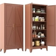 thumbnail image 1 of 71''Metal Cabinet with 4 Adjustable Shelves,5-Tier Pantry Storage Cabinet,Kitchen Pantry Cabinet for Living Room,Dining Room, Antique Copper, 1 of 16