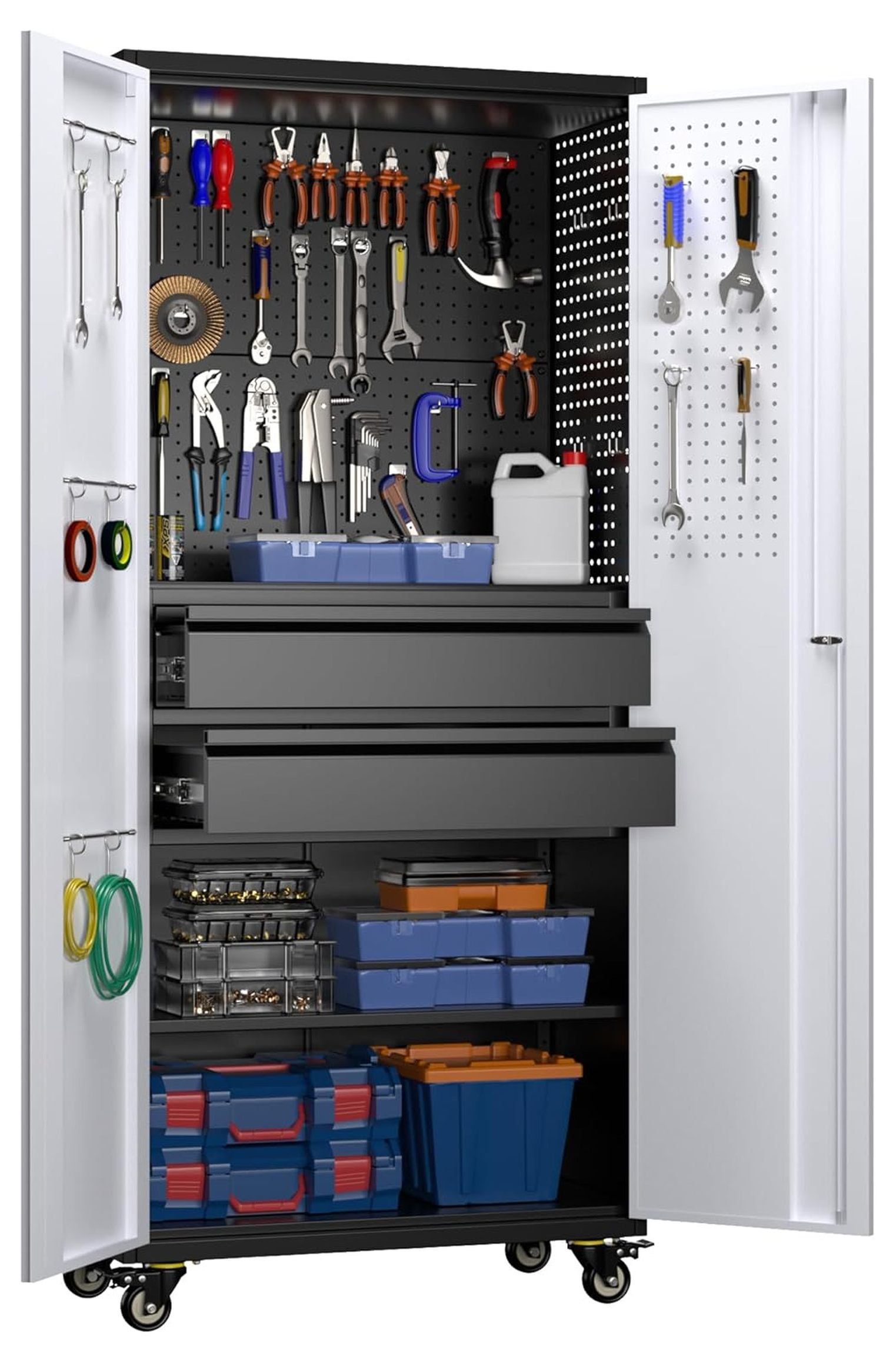 Garage Storage Cabinets Ktaxon 71"H Metal Garage Storage Cabinet With 2 ...