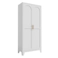 thumbnail image 1 of 71" Metal Storage Cabinet with 2 Doors and Adjustable Shelves, Extra Large Pantry Cabinet with Anti Tip, Food Pantry Cabinet, for Bedroom, Kitchen, Office, White, 1 of 9