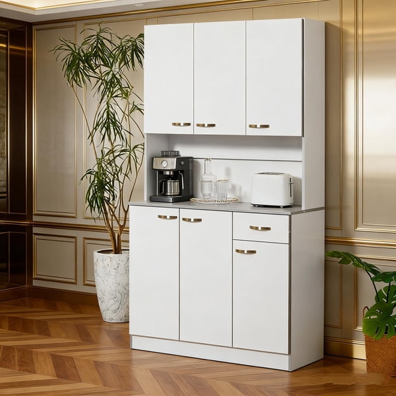 71" Modern Buffet Hutch with Server Storage, Freestanding Kitchen Sideboard with Cabinets and Shelves for Dining Room