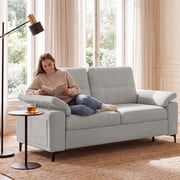 71" Modern Loveseat Sofa 2 Seat Chenille Couch Adjustable Armrest for Living Room Small Spaces Gray