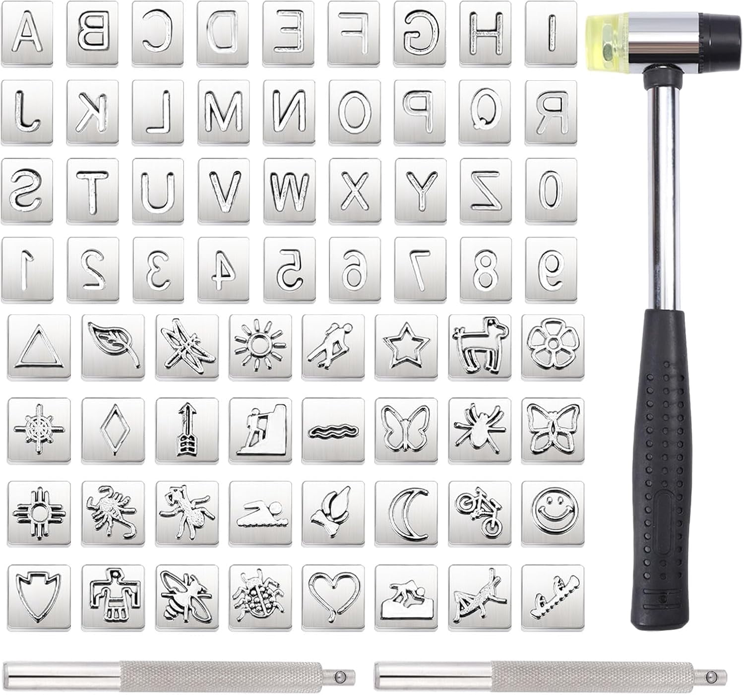 71 Pcs Leathercraft Stamping Tools 68 Pcs Letters Numbers and Patterns ...