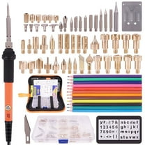71 Pcs Wood Burning Tool Kit Stencil Cutter Custom Stencils Decorative Custom Crafting Design Tips Craft Set Wood Burning Tips71-Piece Pyrography Soldering Iron Set