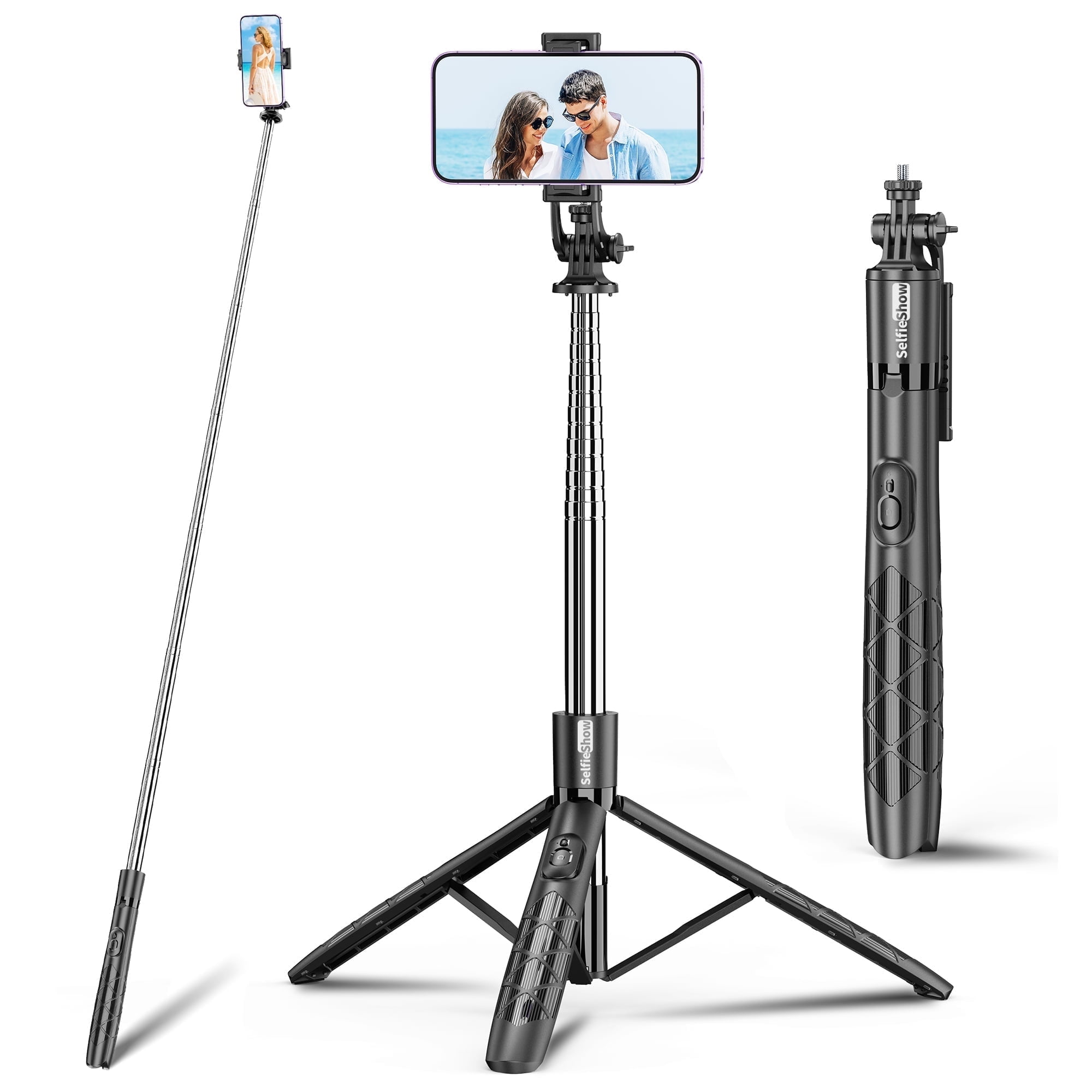 71" Phone Tripod & Selfie Stick, All in One Extendable Cell Phone Tripod with Wireless Remote, Tripod Stand for iPhone & Travel Tripod 360 Rotation Compatible with iPhone Android Phone, Camera